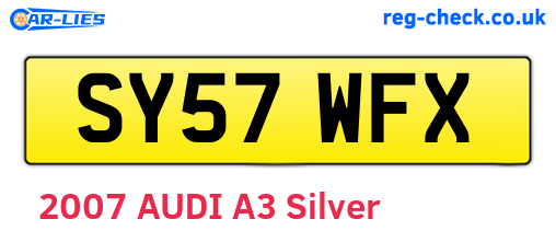 SY57WFX are the vehicle registration plates.