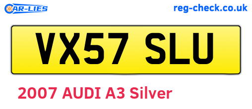 VX57SLU are the vehicle registration plates.
