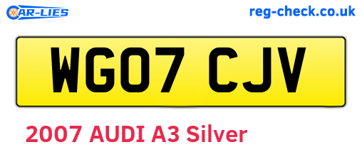 WG07CJV are the vehicle registration plates.