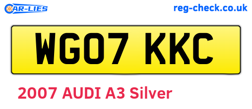 WG07KKC are the vehicle registration plates.