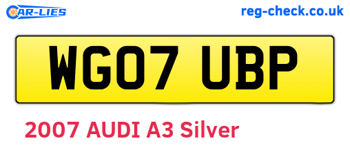 WG07UBP are the vehicle registration plates.