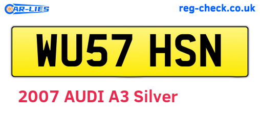 WU57HSN are the vehicle registration plates.