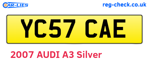 YC57CAE are the vehicle registration plates.