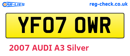 YF07OWR are the vehicle registration plates.