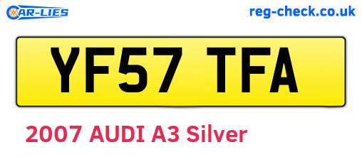 YF57TFA are the vehicle registration plates.