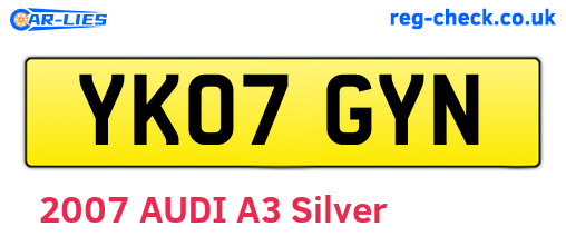 YK07GYN are the vehicle registration plates.
