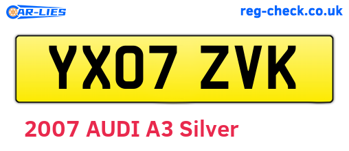YX07ZVK are the vehicle registration plates.