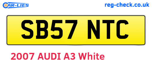 SB57NTC are the vehicle registration plates.