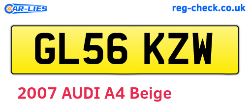 GL56KZW are the vehicle registration plates.