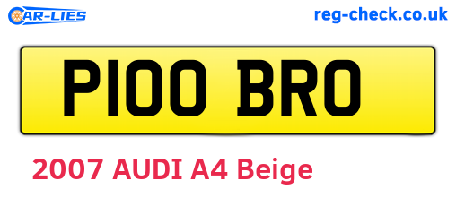 P100BRO are the vehicle registration plates.