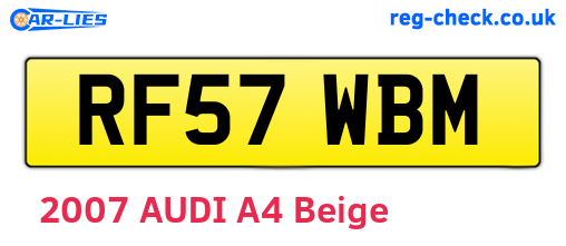 RF57WBM are the vehicle registration plates.