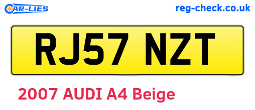 RJ57NZT are the vehicle registration plates.