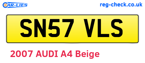 SN57VLS are the vehicle registration plates.