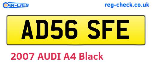 AD56SFE are the vehicle registration plates.