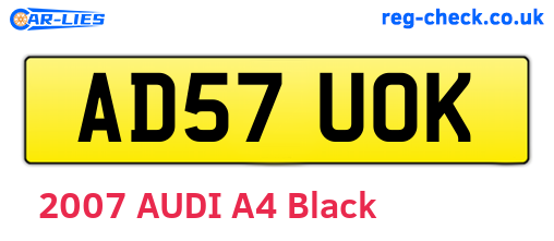 AD57UOK are the vehicle registration plates.
