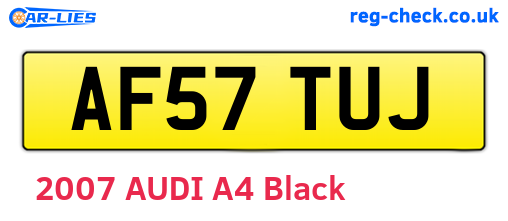 AF57TUJ are the vehicle registration plates.