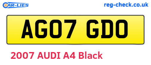 AG07GDO are the vehicle registration plates.
