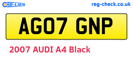 AG07GNP are the vehicle registration plates.