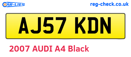 AJ57KDN are the vehicle registration plates.