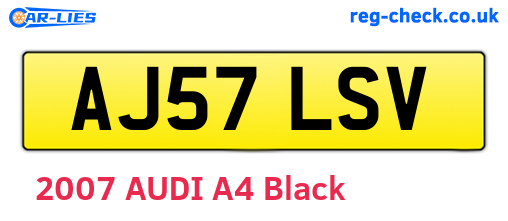 AJ57LSV are the vehicle registration plates.
