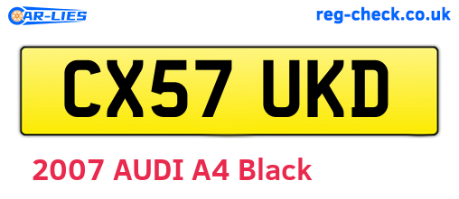 CX57UKD are the vehicle registration plates.