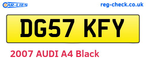 DG57KFY are the vehicle registration plates.