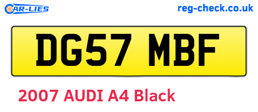 DG57MBF are the vehicle registration plates.
