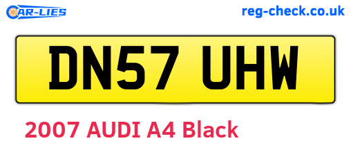 DN57UHW are the vehicle registration plates.