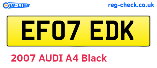 EF07EDK are the vehicle registration plates.