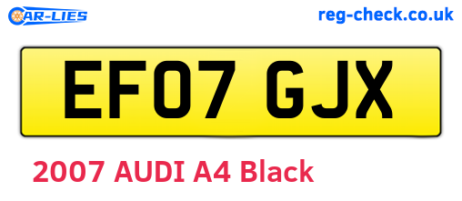 EF07GJX are the vehicle registration plates.