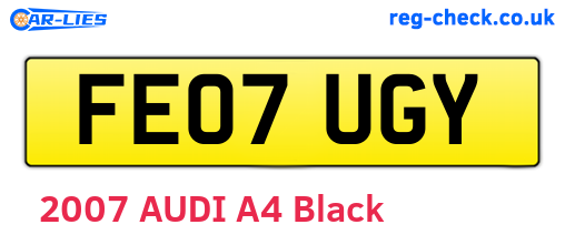 FE07UGY are the vehicle registration plates.