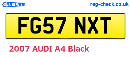 FG57NXT are the vehicle registration plates.