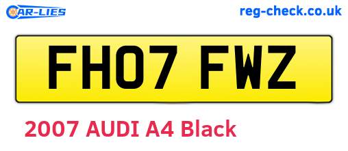 FH07FWZ are the vehicle registration plates.