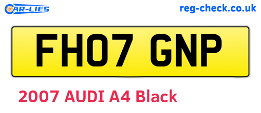 FH07GNP are the vehicle registration plates.