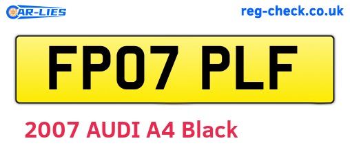FP07PLF are the vehicle registration plates.