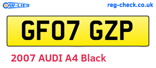 GF07GZP are the vehicle registration plates.