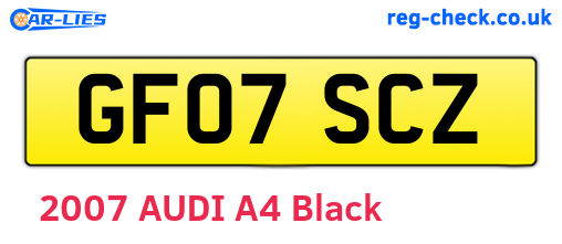 GF07SCZ are the vehicle registration plates.
