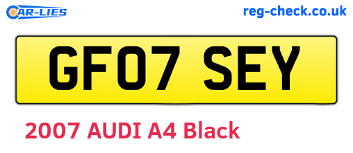 GF07SEY are the vehicle registration plates.