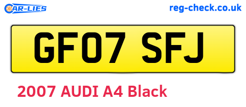 GF07SFJ are the vehicle registration plates.