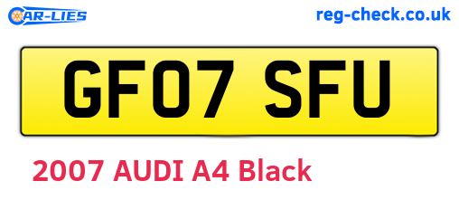 GF07SFU are the vehicle registration plates.