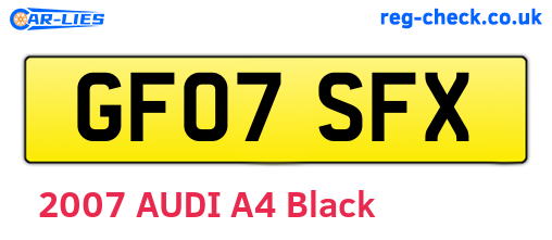 GF07SFX are the vehicle registration plates.