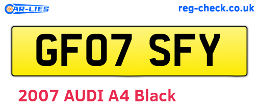 GF07SFY are the vehicle registration plates.