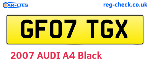 GF07TGX are the vehicle registration plates.