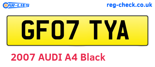 GF07TYA are the vehicle registration plates.