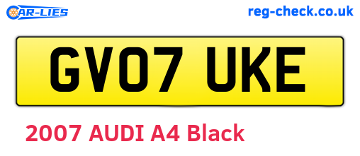 GV07UKE are the vehicle registration plates.