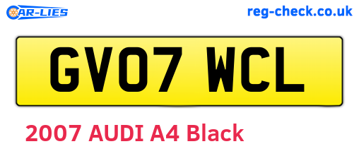 GV07WCL are the vehicle registration plates.