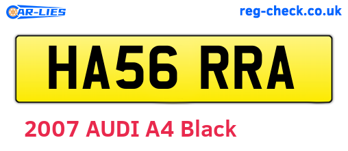 HA56RRA are the vehicle registration plates.