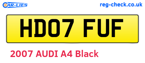 HD07FUF are the vehicle registration plates.