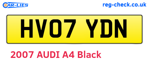 HV07YDN are the vehicle registration plates.