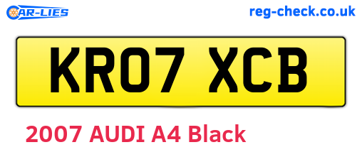 KR07XCB are the vehicle registration plates.
